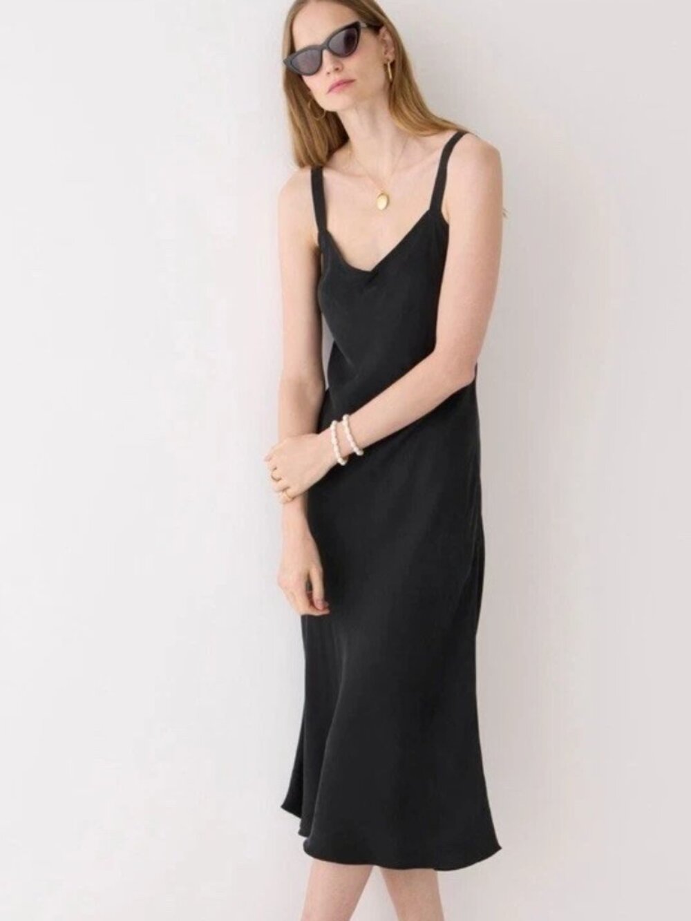 J. Crew Gwyneth V-neck slip dress in Black Size 2
